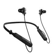BX345 Wireless Earphone Dual Dynamic Drivers bluetooth Neckband Headset Stereo Bass Sports Headphone with Mic BLACK COLOR