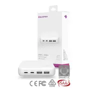 BLACKTECH BC06 Dual USB-C Dual USB-A 65W PD Adapter With Smart IC - White