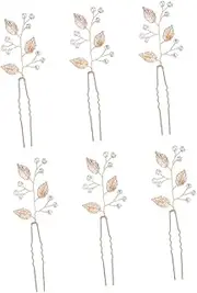 MERRYHAPY 6pcs Crystal U-clip Hair Clips Bride Hair Vine Hair Accessories for Wedding Hair Combs Slides for Women Wedding Accessories Hair Pins Wedding Bridal Bridesmaids Party Golden Alloy