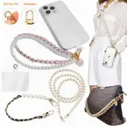Crossbody Pearl Lanyard Wrist Strap for Cell Phone DIY Bag Purse Keychain USB