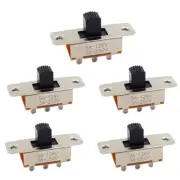 5pcs DPDT 2P3T PCB Panel Slide Switch - On/Off/On 3 Position, 6A/125V 3A/250V AC