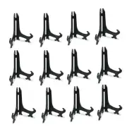 artliving 4inch Black 12pcs/Set Plastic Easels Plate Display Stands Picture