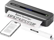 Zoolion M832 Portable Thermal A4 Mobile Printer Ink Free 10ppm Wireless/USB 300Dpi 2600mAh Grey iOS/Android/PC 216/210/110/80/53mm Includes 20 Sheets Paper/USB Cable/Velvet Pouch
