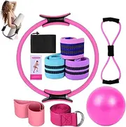 Full-Body Toning Kit,Pilates Essentials Kit for Women, Booty Bands for Working Out Glutes Yoga Ball 25cm,Stretching Belt, Ideal for Fitness, Flexibility Exercises