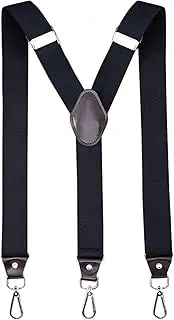 Suspenders for men,Adjustable Suspenders with 3 Hooks,Elastic Straps Design,Y-Back Costume Suspender Heavy Duty for Work by H HOME-MART