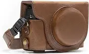MegaGear Canon PowerShot G7 X Mark II Ever Ready Leather Camera Case and Strap, with Battery Access - Dark Brown - MG764