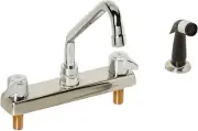 UNION BRASS Two Handle Kitchen Faucet with Side Spray | CHROME