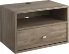 Transitional 1 Drawer Floating Nightstand with Open Shelf, Wall Mounted Nightsta