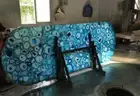 Blue Agate Dining Table Top, Agate Geode Counter Top Office Desk Decor