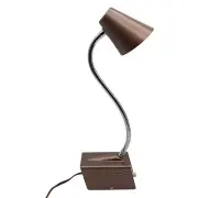 Dazor Miniature Gooseneck Desk Task Lamp - vtg Brown Bronze Metal Flexible Arm