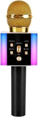 Wireless Bluetooth Karaoke Microphone with Built-in Speakers - Gold