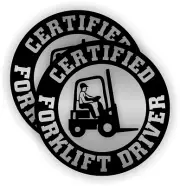 Certified Forklift Driver Hard Hat Stickers Decals Tow Motor Pallet Jack Safety