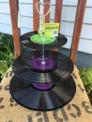 vinyl record tier-for cupcakes, jewelry, change, etc One of a kind by GmaJanisew
