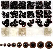150Pcs Brown Plastic Safety Eyes with Washers 8 to 24 Mm Assorted Sizes Craft Do