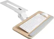 VIVO Adjustable Computer Keyboard and Mouse Platform Tray Ergonomic Under Table Desk Mount Drawer Underdesk Shelf, Light Wood, MOUNT-KB03C