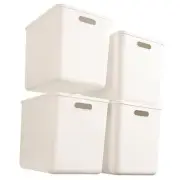 4 pack large plastic White storage bins Baskets, Toy Box Chest with Lids and