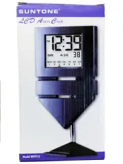 SUNTONE DESKTOP/SHELVE LCD DIGITAL ALARM CLOCK, DATE DAY YEAR