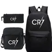 Football Ronaldo CR7 Backpack 3pcs/set School Bags for Girls Boy Laptop Travel Knapsack Women Rucksack Shoulder Bags Pen Case Type 2