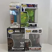 Funko Pop Of 4, PEZ Dispenser BOBA FETT, 833 Hulk, 513 Chewbaca & 462 Boba Fett