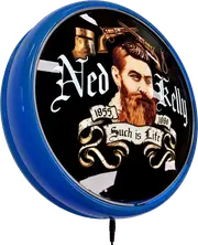 Ned Kelly Such is Life LED Bar Lighting Wall Sign Light Button Light Blue