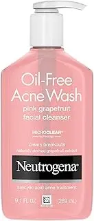 [Neutrogena] Oil-Free Salicylic Acid Pink Grapefruit Pore Cleansing Acne Wash and Facial Cleanser with Vitamin C, 9.1 fl. oz