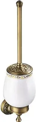 Toilet Brush with Holder for Bathroom Antique Bronze Wall