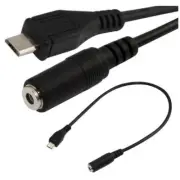 Sync 3.5mm F AUX Audio Jack to micro USB 5 pin male Converter Audio Cable Char