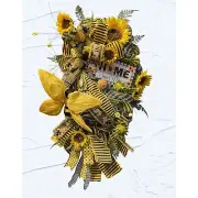 Custom Made "Home Sweet Home" teardrop design wreath