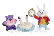 A set of edible 3D fondant/gum paste Alice in Wonderland cake toppers.