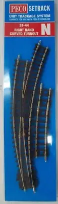 PECO ST-44 N SCALE RIGHT HAND CURVED TURNOUT