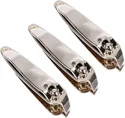 PLAFOPE Metal Nail Clippers 3PCS Gold Coated Nail Cutters Bevel Scissors for Easy Nail Care