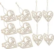 Operitacx 20 Set Mom Heart Shaped Wooden Tags Mother's Day Decor DIY Craft Ornament Unfinished Wood Mother's Day Present
