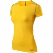 TCA Pro Performance Womens Baselayer Running Top Yellow Short Sleeve Run T-Shirt