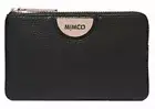 MIMCO Wallet Black Pouch Echo Leather Bag Purse BNWT Rose Gold Hardware Dust Bag