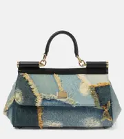 [Dolce & Gabbana] Dolce & Gabbana Sicily Medium patchwork tote bag One Size blue