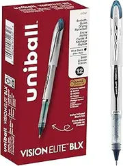 uni-ball Vision Elite BLX Infusion Rollerball Pens Bold Point, 0.8mm, Blue/Black, 12 Pack