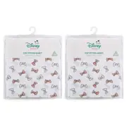 2x Disney Cats Themed Print Size Cot Fitted Sheet Bedding Baby Nursery Decor