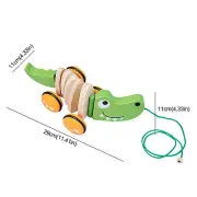 Wooden Pull Toys For 1 Year Old Alli-gator Push Toy For Toddler Toys