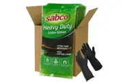 96 Pairs Sabco Heavy Duty Latex Gloves w/ Cotton Lining - Large Size Bulk (1 Carton)