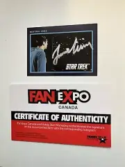 Star Trek (Spock ) Leonard Nimoy autographed card certified by Fanexpo
