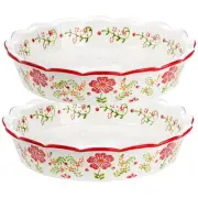 2 Pack Ceramic Pie Plate for Baking with Fluted Rim, 9 Inch Round Pie Dish Co...