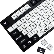 MOLGRIA B42 Keycaps, 128 Set Dark Blue & White Keycaps for Mechanical Keyboard, Custom PBT XDA Profile Key Caps for Gateron Kailh Cherry MX Switch fit ANSI & ISO Layout Keyboard, Black
