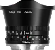TTArtisan 7.5mm F2.0 APS-C Large Aperture Cameras Lens Fisheye Lens Compatible with Fuji X Mount Camera X-A1, X-A10, X-A2, X-A3, X-A5, X-A7, X-M1, X-M2, X-H1, X-T1, X-T10, X-T2