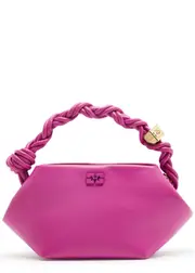 Ganni Bou Mini Leather top Handle bag - Bright Pink ONE SIZE