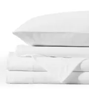 Royal Comfort Flannel Fitted Sheet Polar Fleece w/ Pillowcase Set White