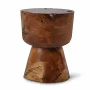SOLID TEAK Hourglass Stool W 36 x D 36 x H 45 cm