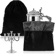 LEIFIDE 2 Pcs Large Size Silver Storage Bags Anti Tarnish Cloth Bags Jewelry Bag Drawstring Pouch Cloth Gift Bags for Gift Watch Silverware Flatware Bracelet (Black,30" X 24")