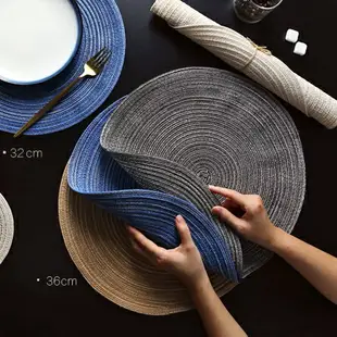 日式手工編織圓形餐墊西餐墊北歐家用餐桌墊隔熱墊餐盤墊碗墊杯墊