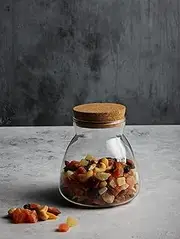 GABEL & TELLER Borosilicate Glass Canister with Cork Lid, 500 ml Capacity