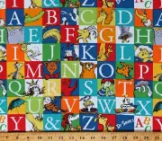 Cotton ABC by Dr. Seuss Kids ABC's Alphabet Squares Fabric Print by Yard D661.15